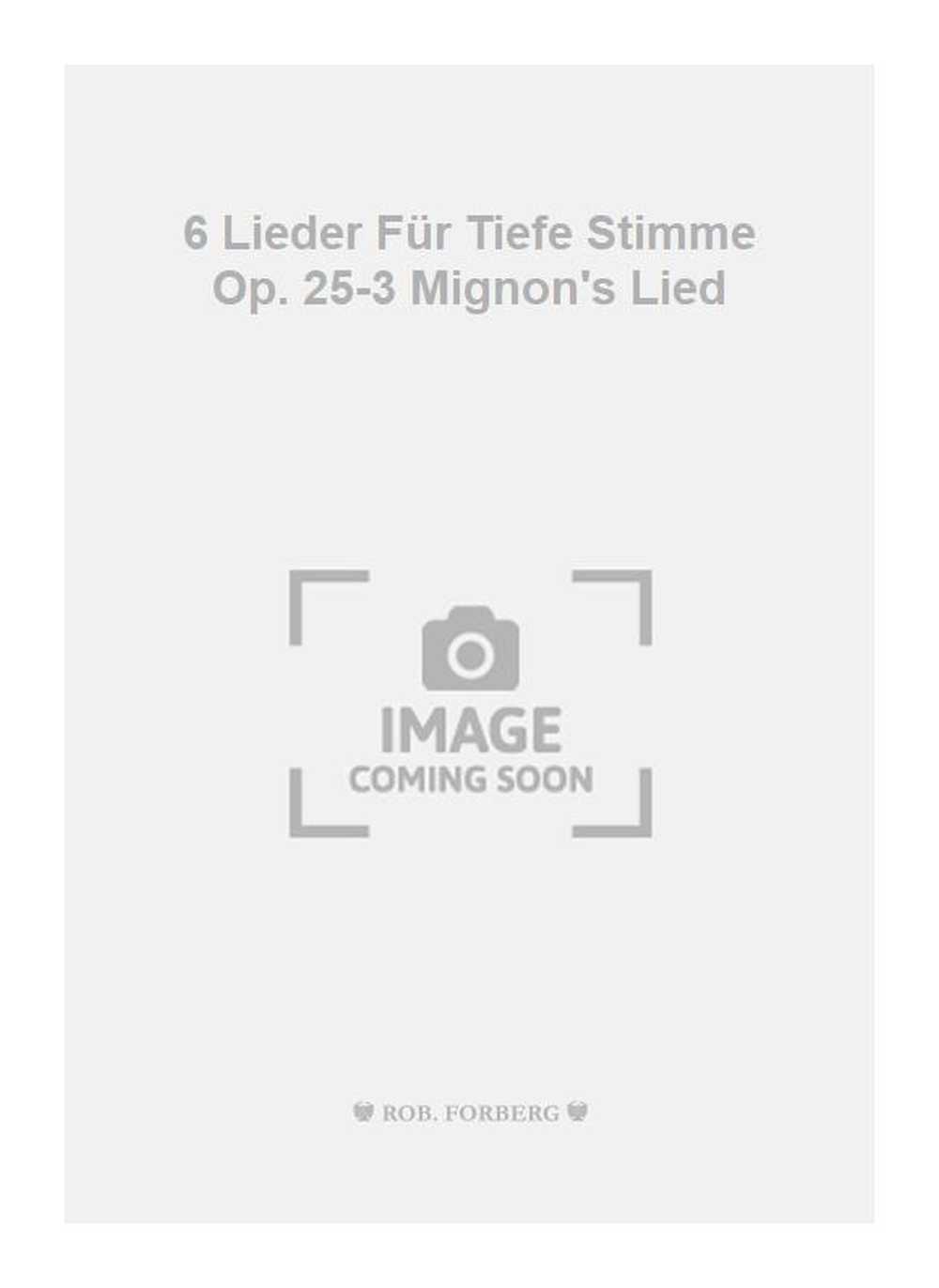 6 Lieder Für Tiefe Stimme Op. 25-3 Mignon's Lied 